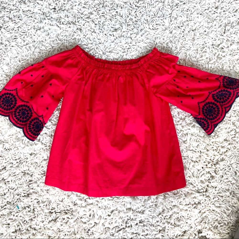 Off the Shoulder Embroidered Top